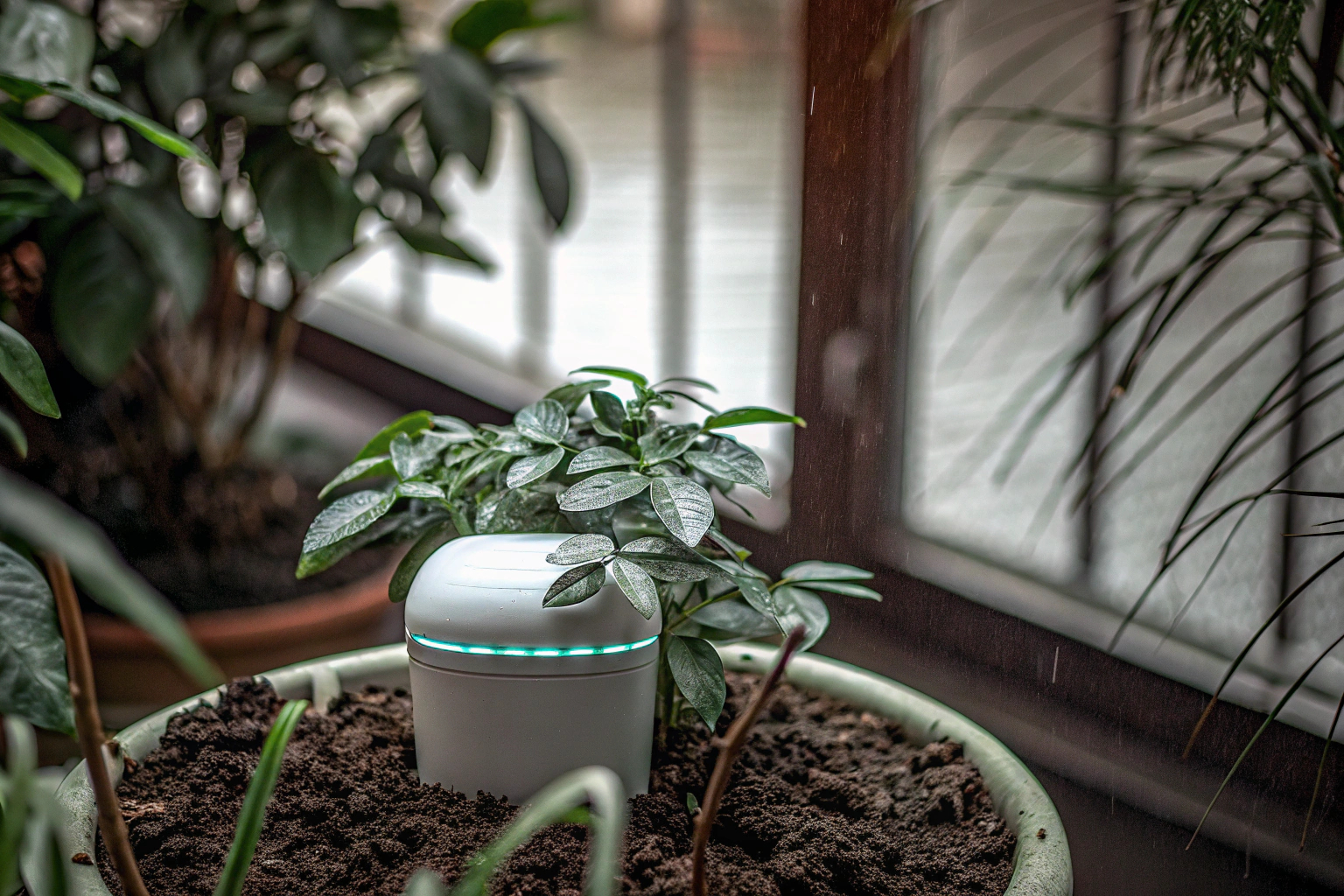 Automatisches Bewässerungsgerät in Blumentopf