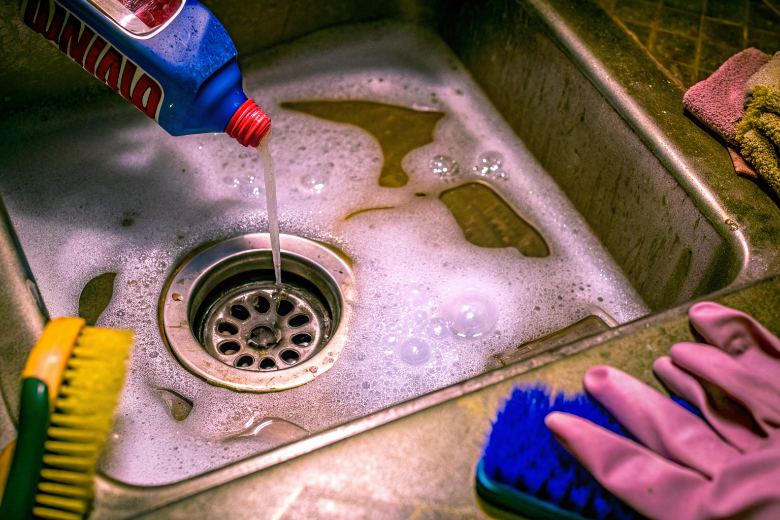 Abflussreinigung mit Drano