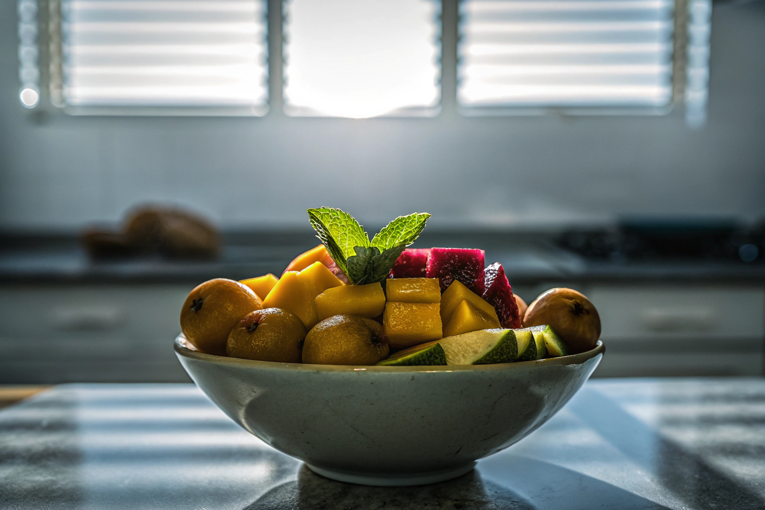 Exotischer Fruchtsalat mit Loquats