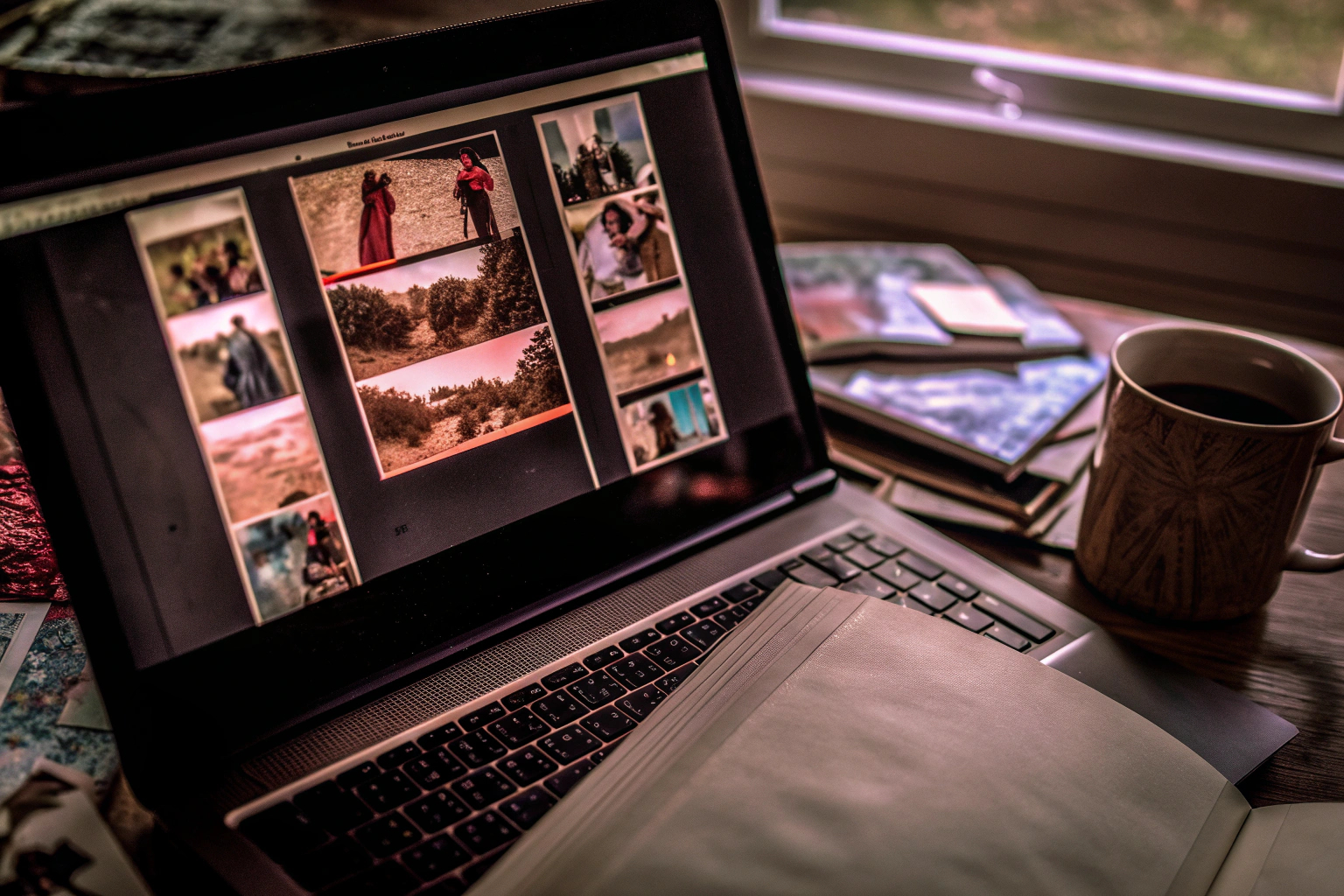 Fotobuch-Software auf einem Computer