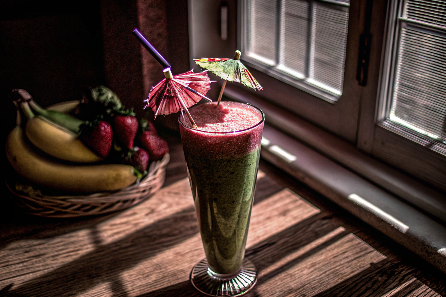 Smoothie mit dekorativen Elementen