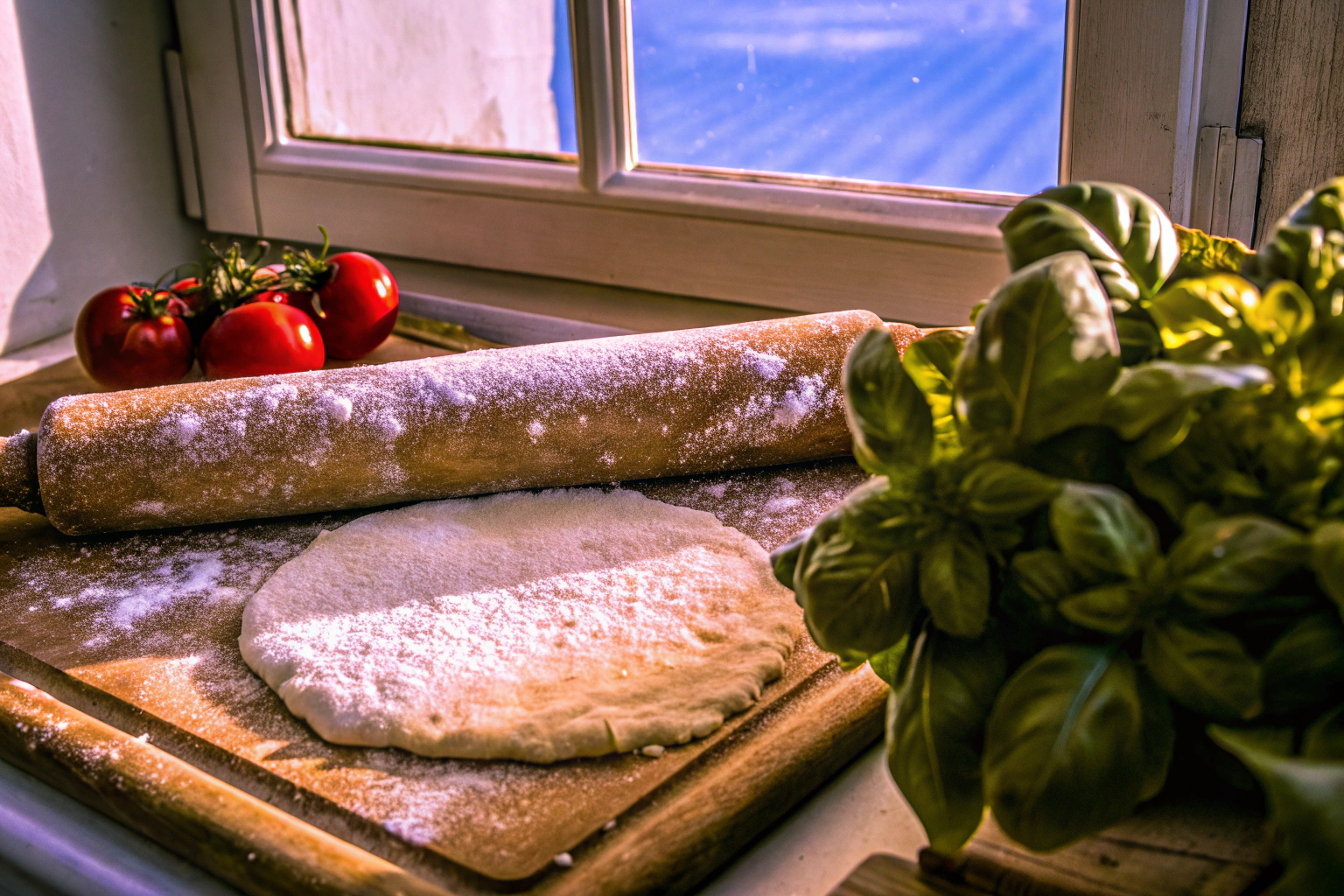 Pizzateig ausrollen
