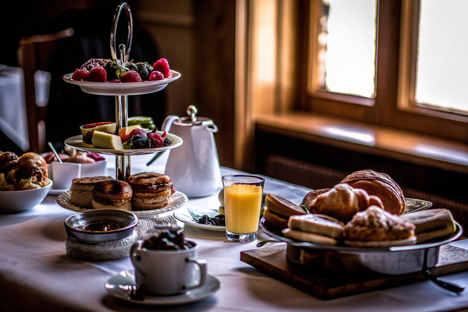 Brunch-Tisch mit vielfältigem Angebot