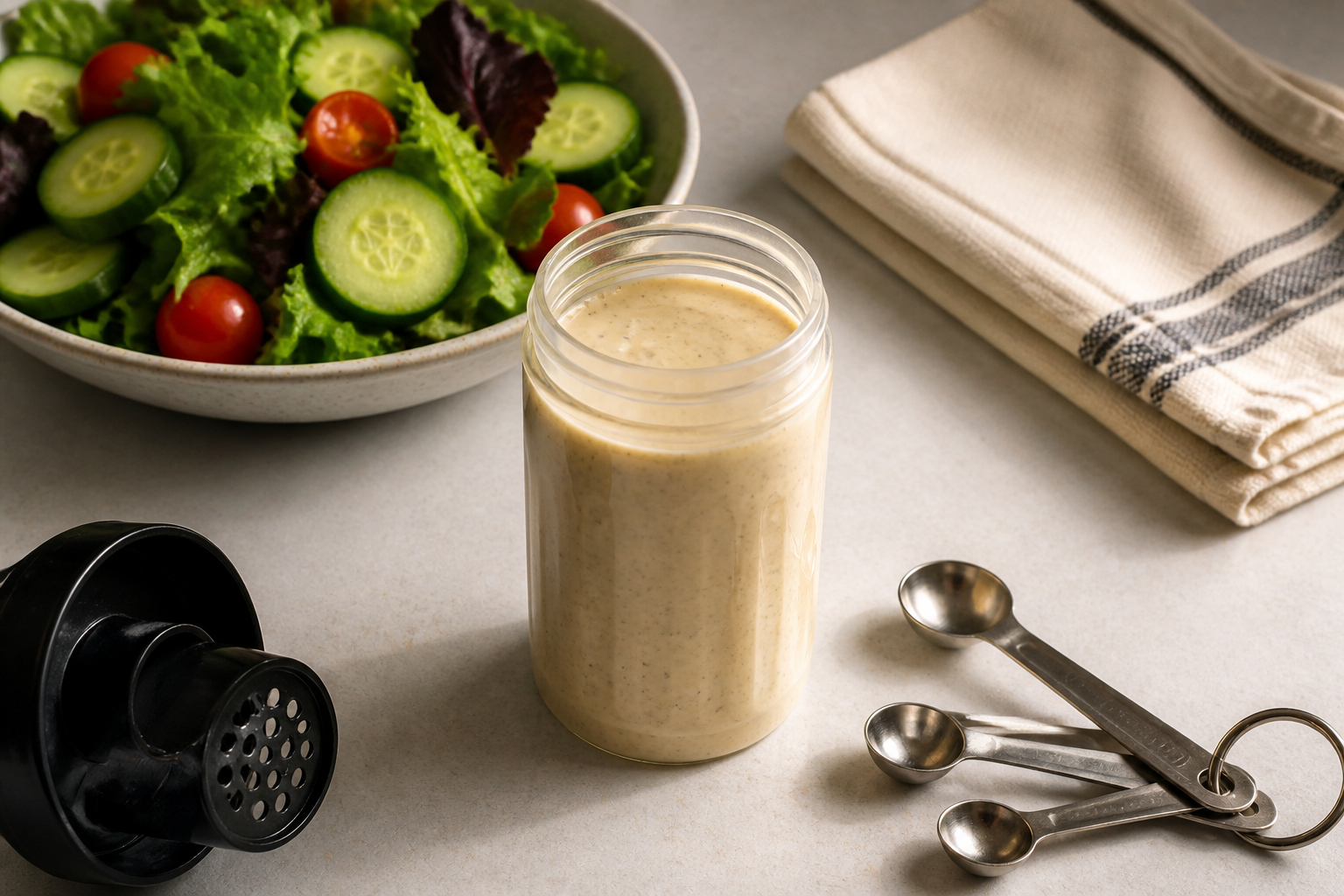 Dressing-Shaker richtig reinigen und für Salat verwenden