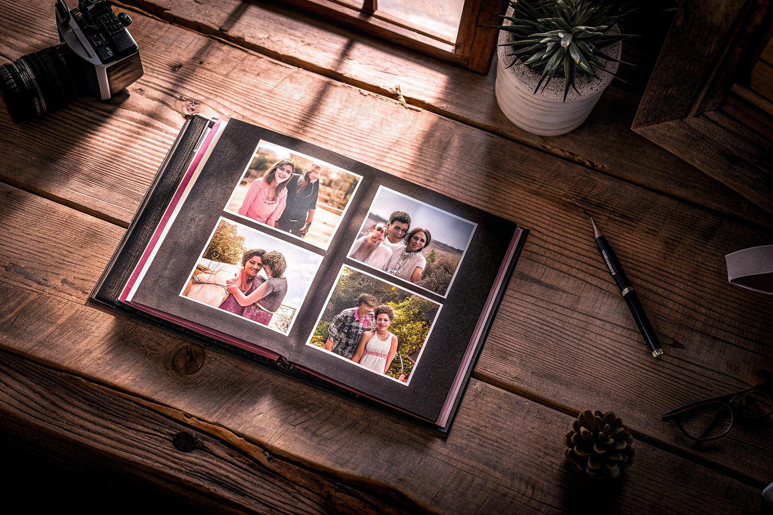 Kreative Layouts in einem Fotobuch