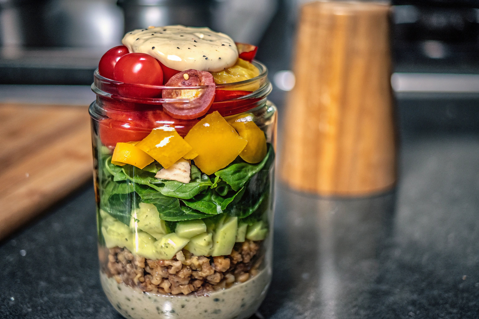 Salat im Glas