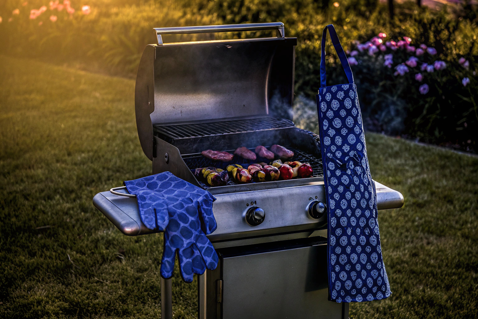Griller mit Sicherheitsausrüstung