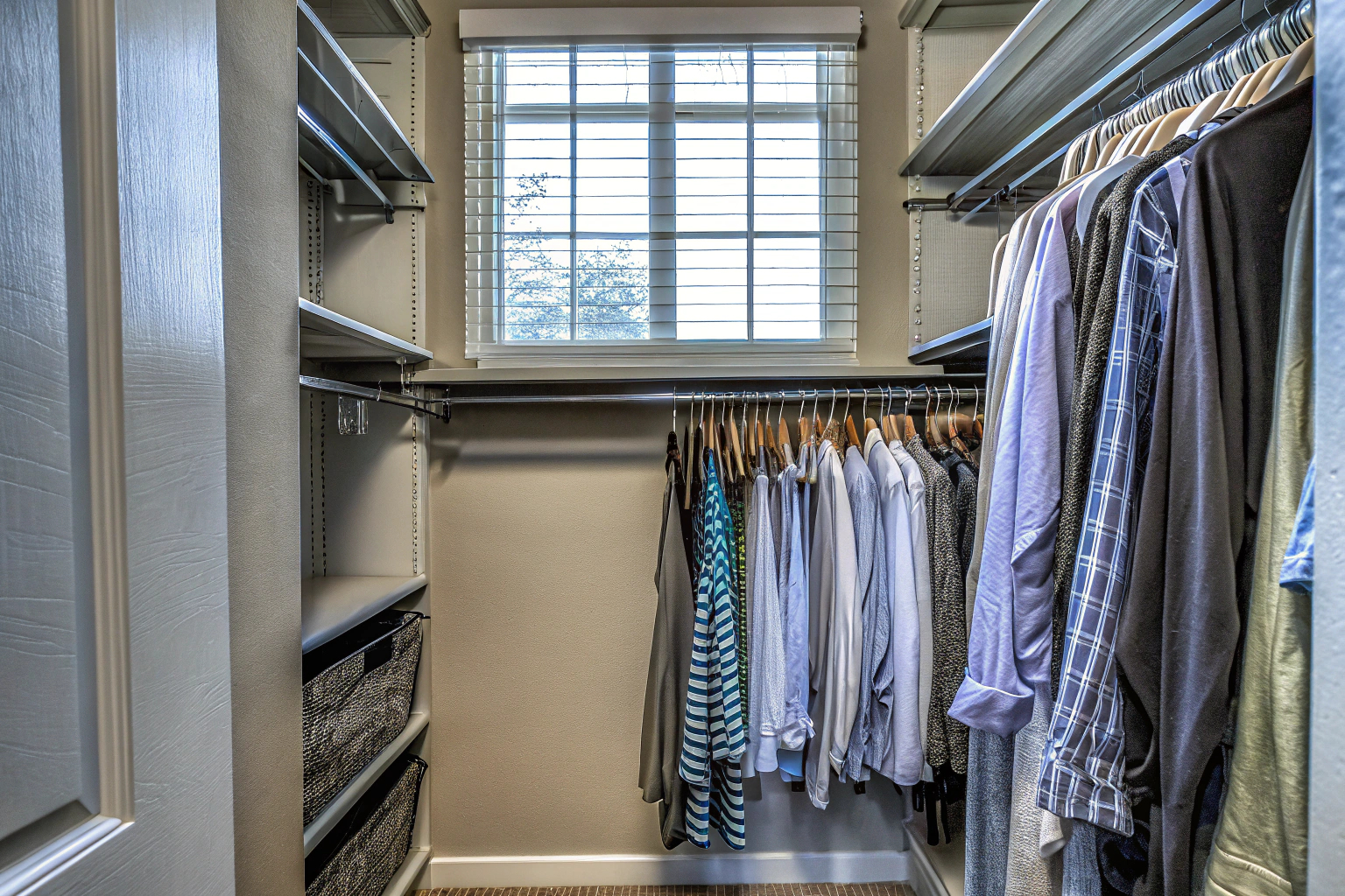 Organisierter Kleiderschrank mit Hängeorganisern