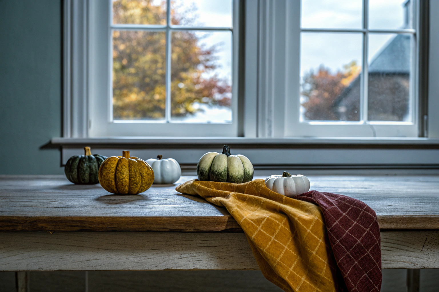 Herbstliche Dekoration in der Küche