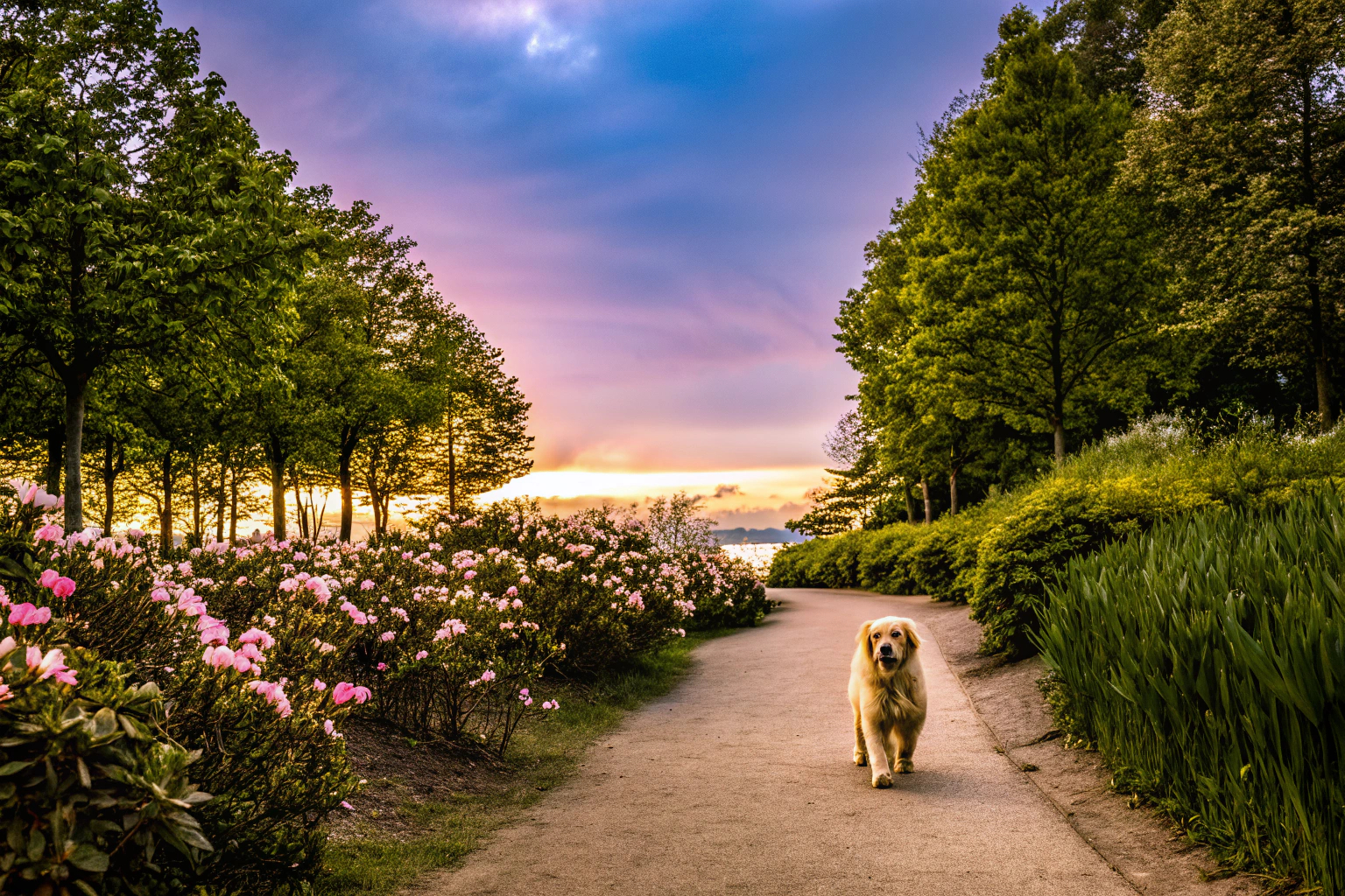 Hund beim Spaziergang