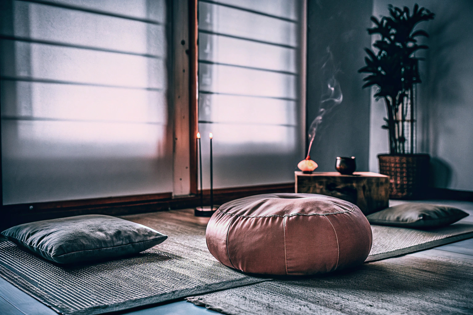Meditationsraum mit Yoga-Zubehör