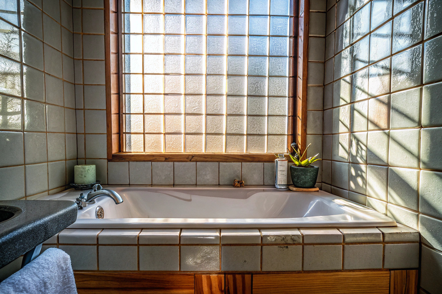 Minimalistisches Badezimmer mit Accessoires