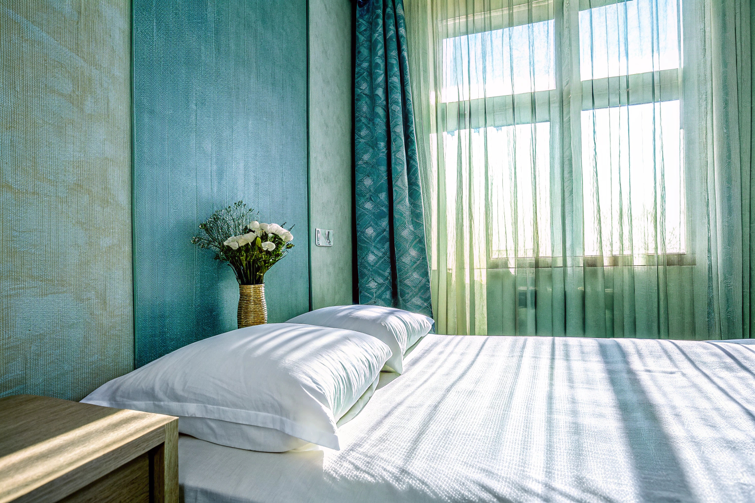 Schlafzimmer in Blautönen