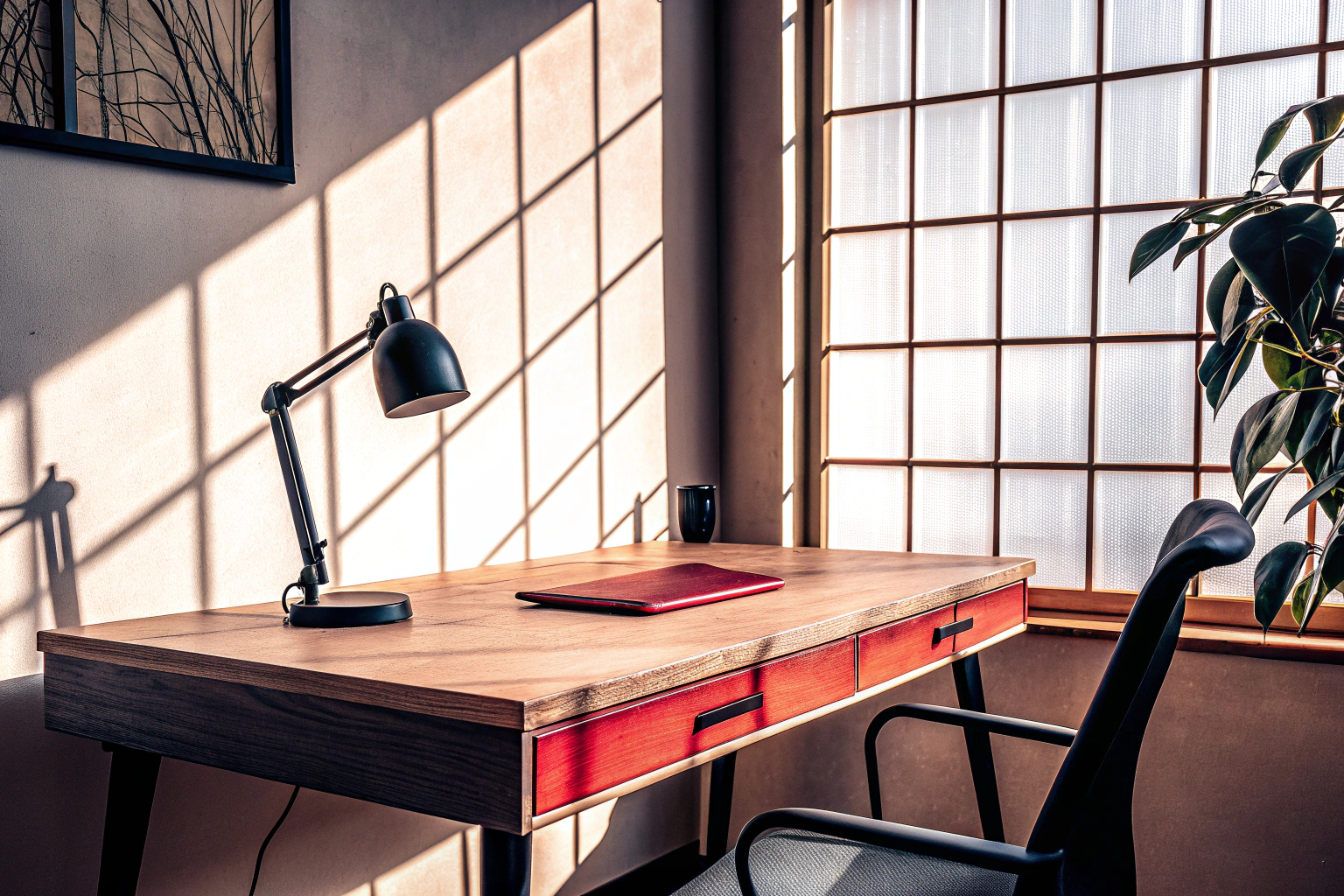 Modernes Homeoffice mit natürlicher Beleuchtung