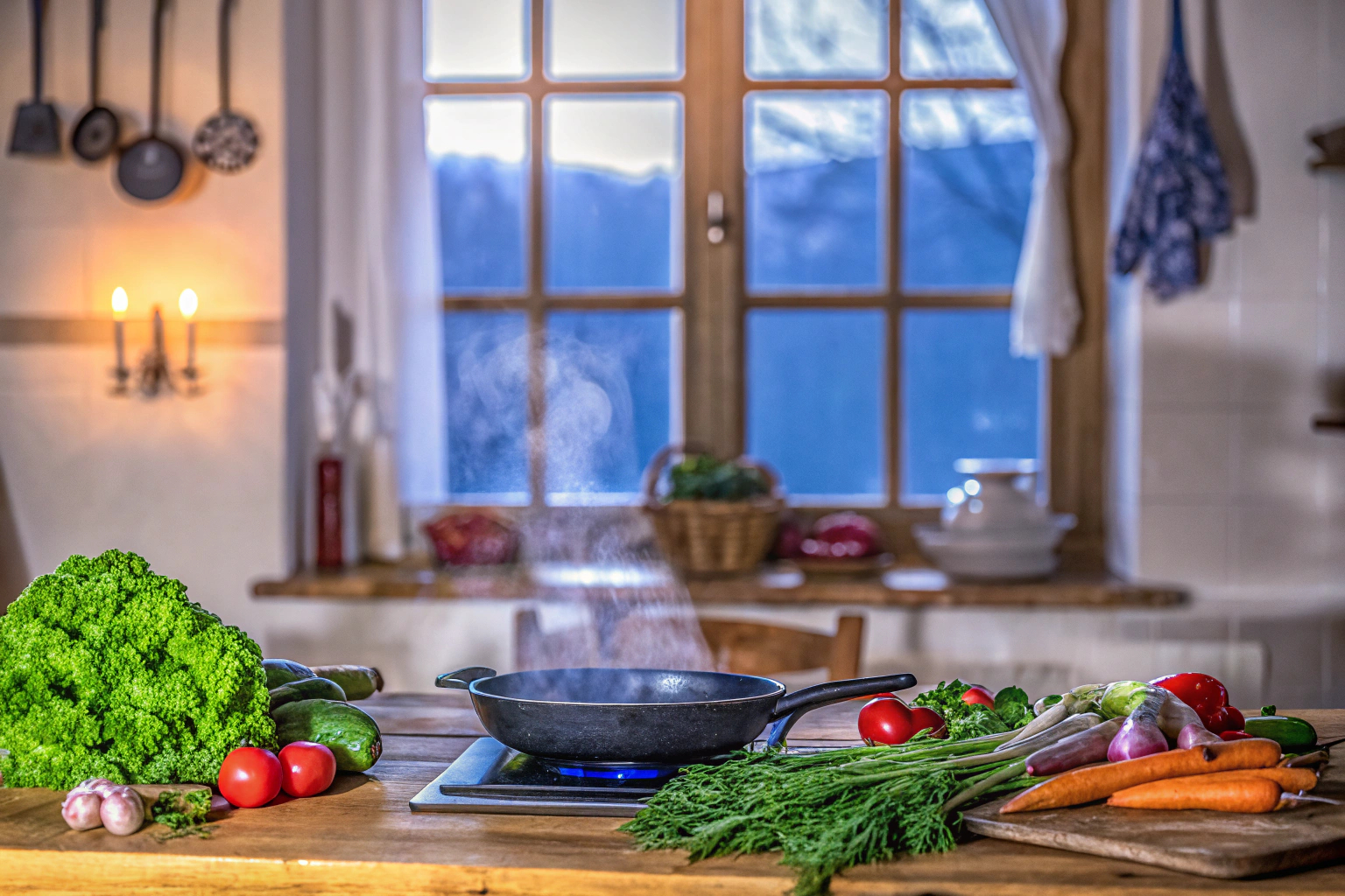Paar kocht am Herd