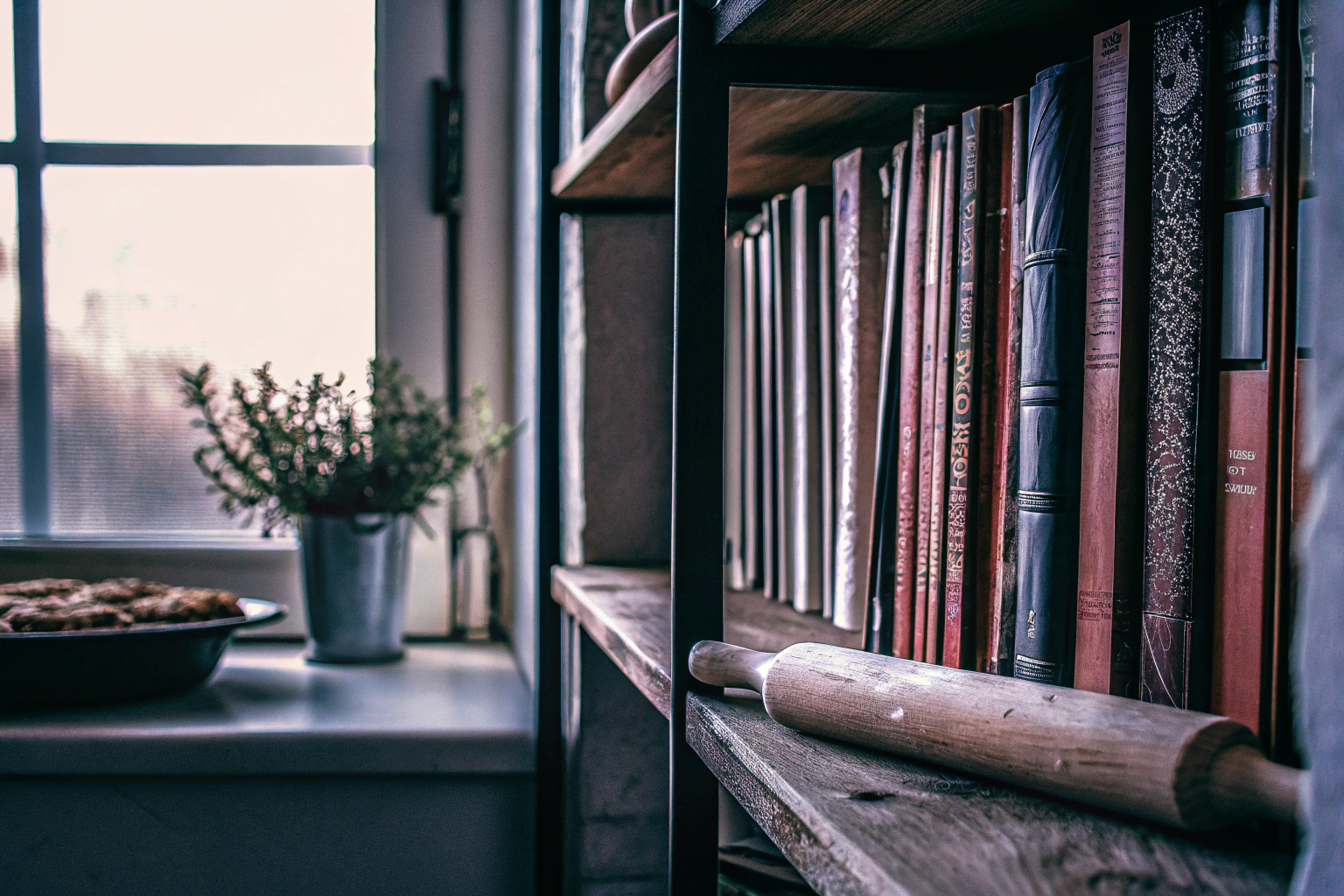 Bäckerei-Bücher im Regal