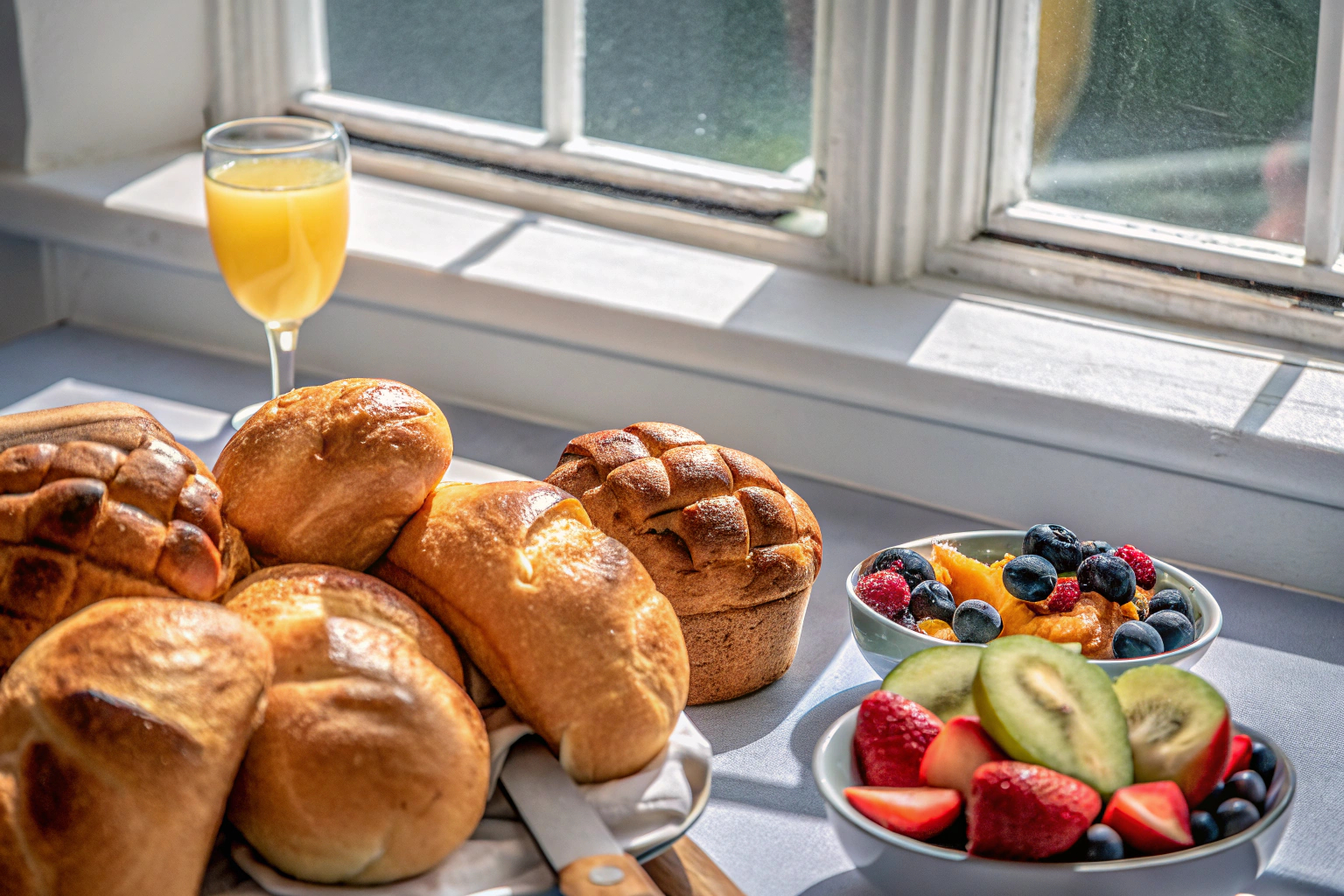Reich gedeckter Brunch-Tisch