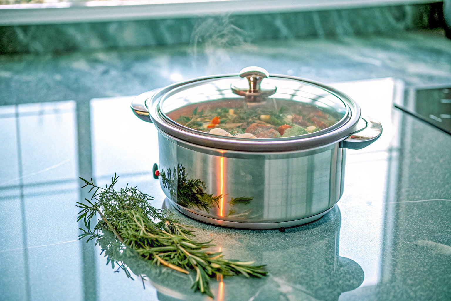 Slow Cooker in moderner Küche