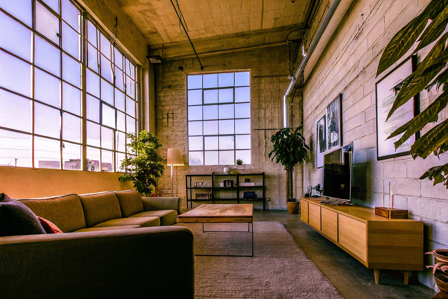 Wohnzimmer im Loft-Stil