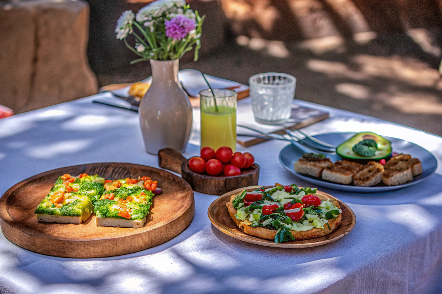 Stilvoller veganer Brunch-Tisch