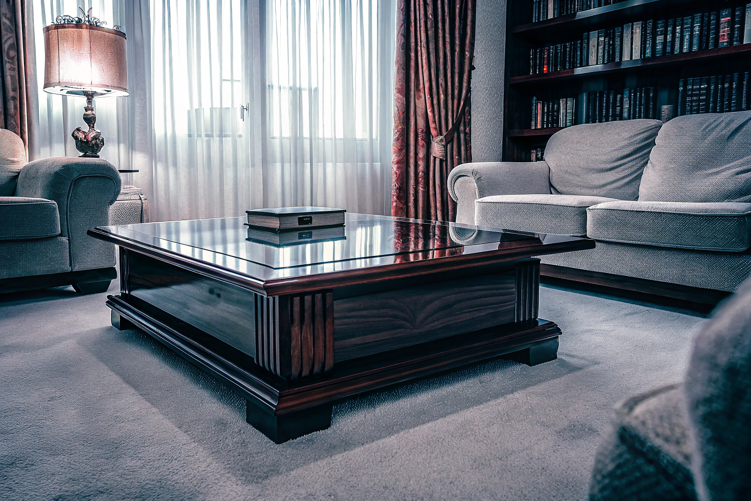 Elegantes Wohnzimmer mit gepflegten Möbeln