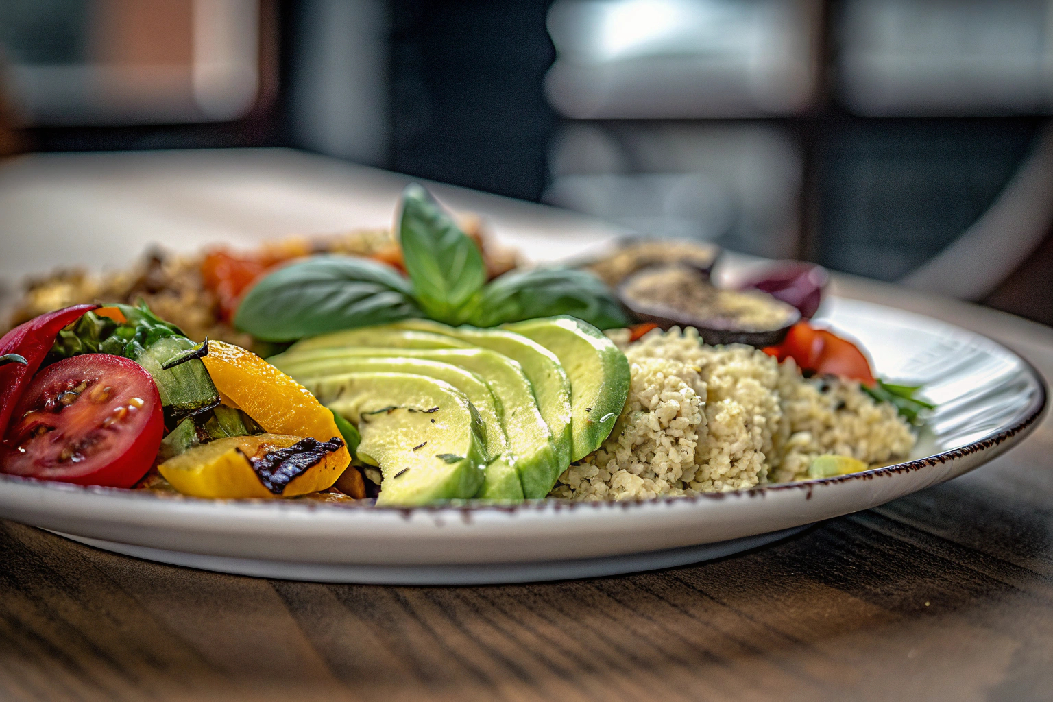 Bunte, vegane Gerichte