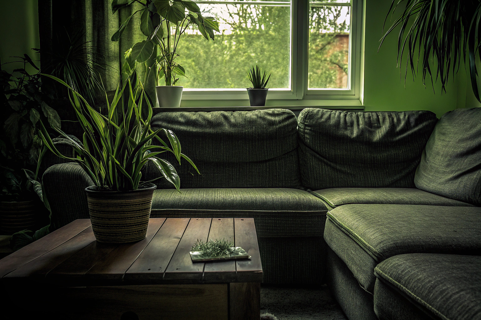 Nachhaltige Möbel in einem modernen Wohnzimmer