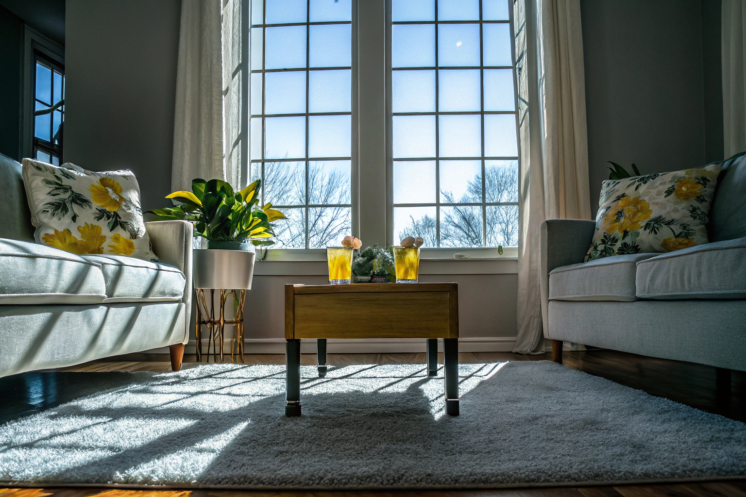 Sommerliche Dekoration im Wohnzimmer