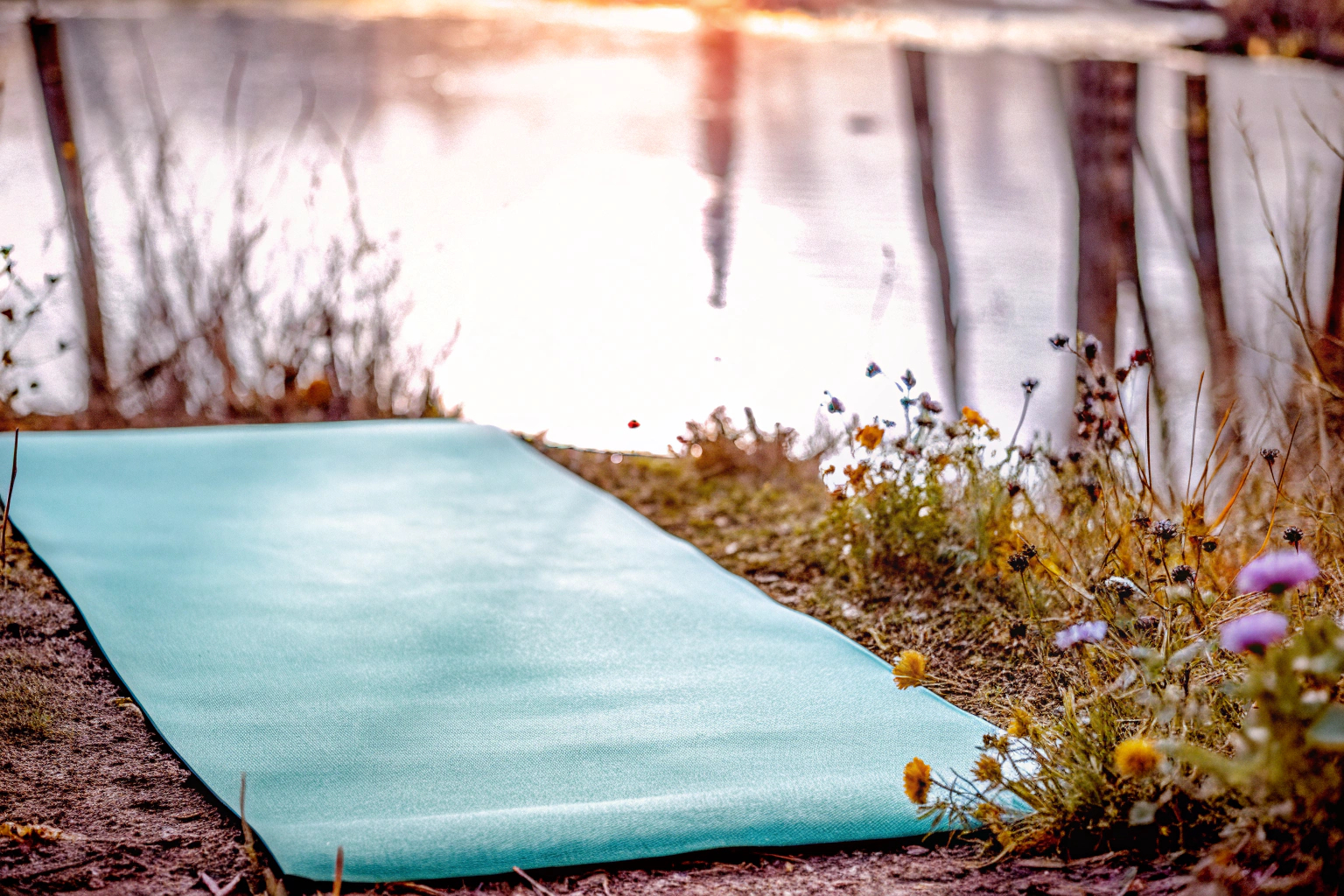 Yogi auf grüner Yogamatte
