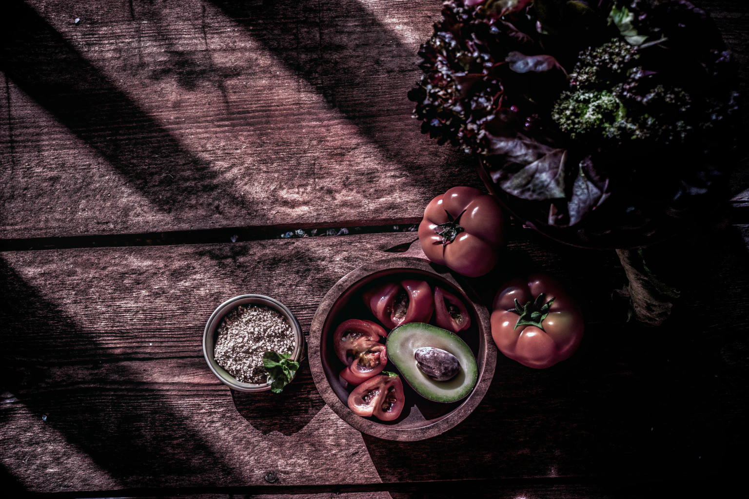Frische Zutaten für gesundes Mittagessen