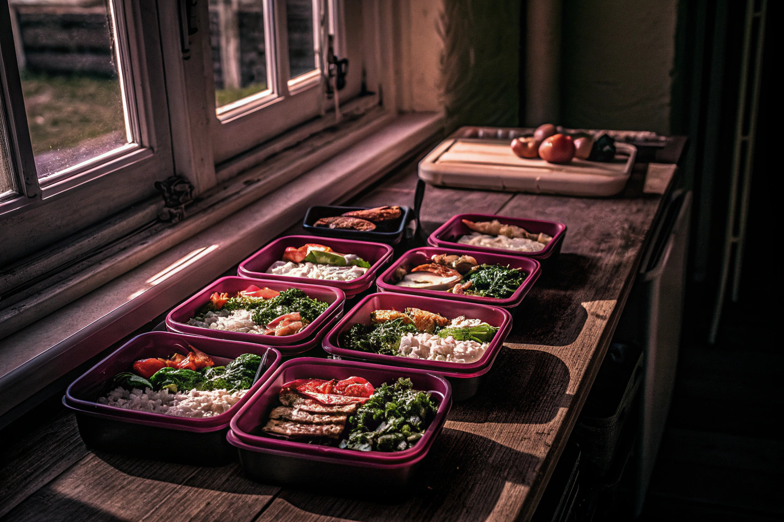 Verschiedene Meal Prep Behälter