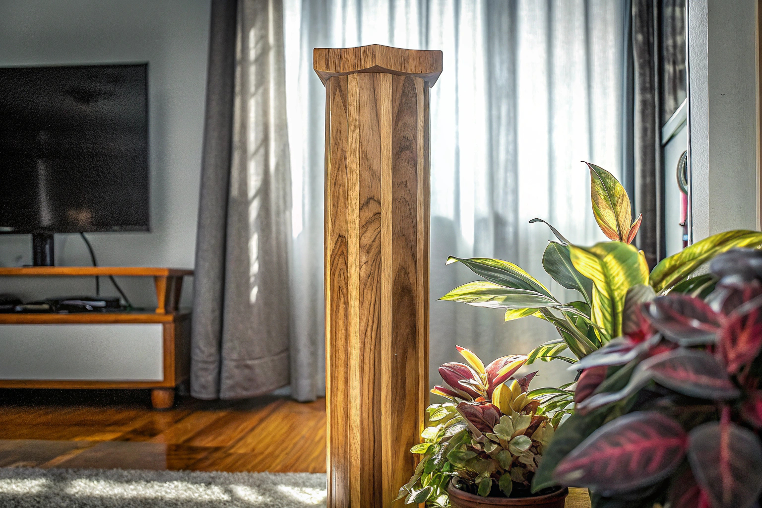 Albiziaholz Blumensäule