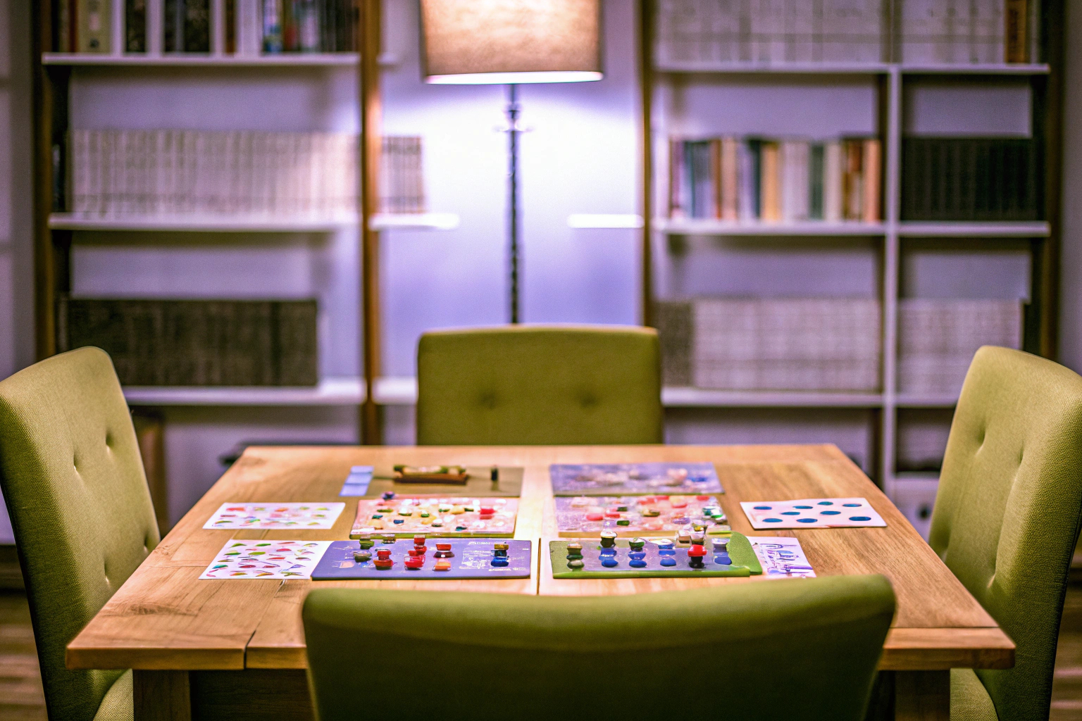 Familie spielt Kartenspiel