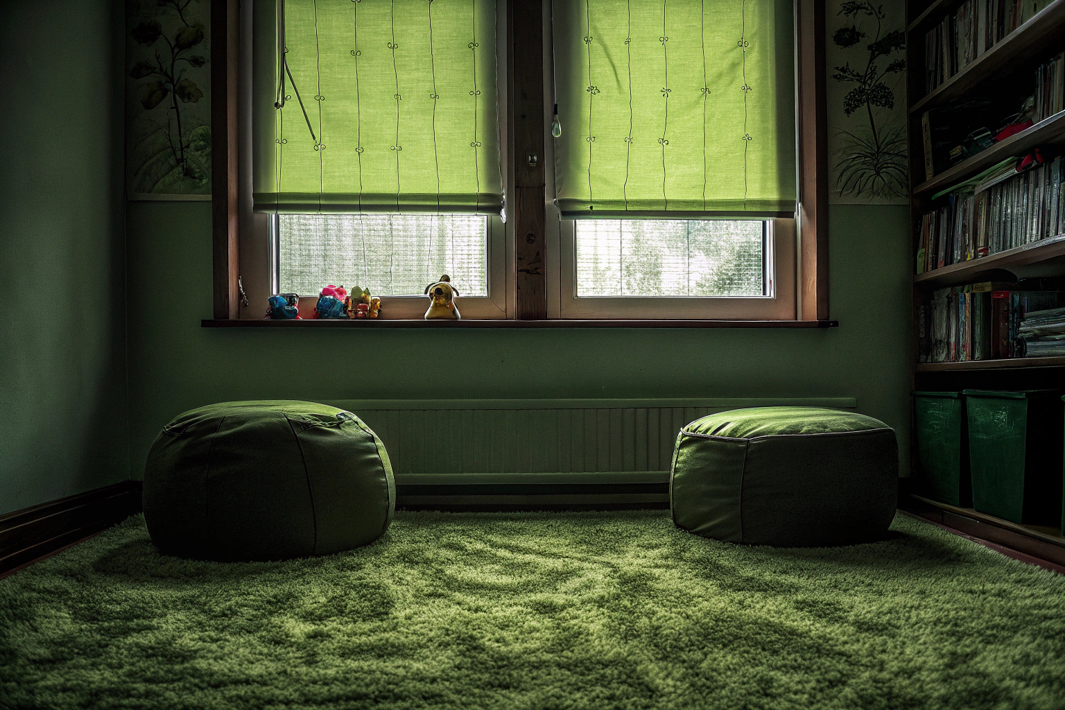 Eine Familie beim kindersicheren Gestalten ihres Wohnzimmers