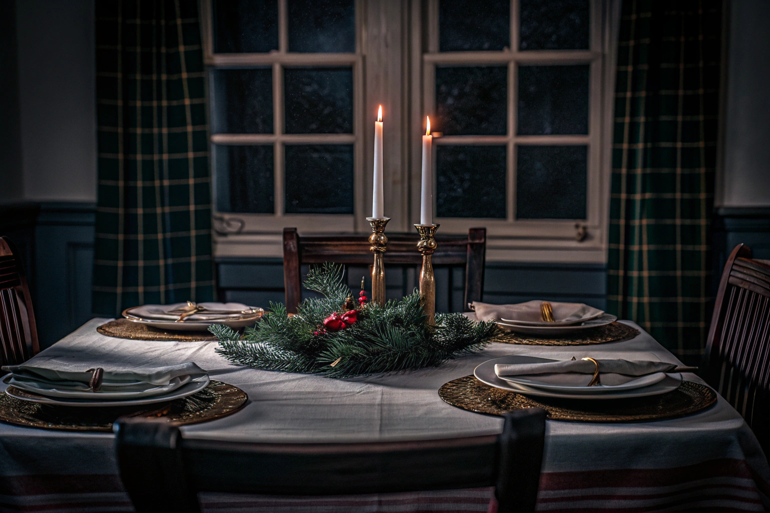 Festliche Weihnachtstafel mit traditionellen Gerichten