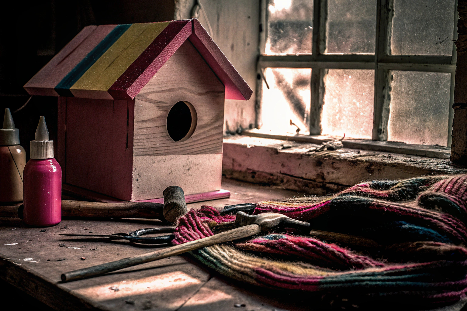 DIY-Werkstatt mit verschiedenen Projekten