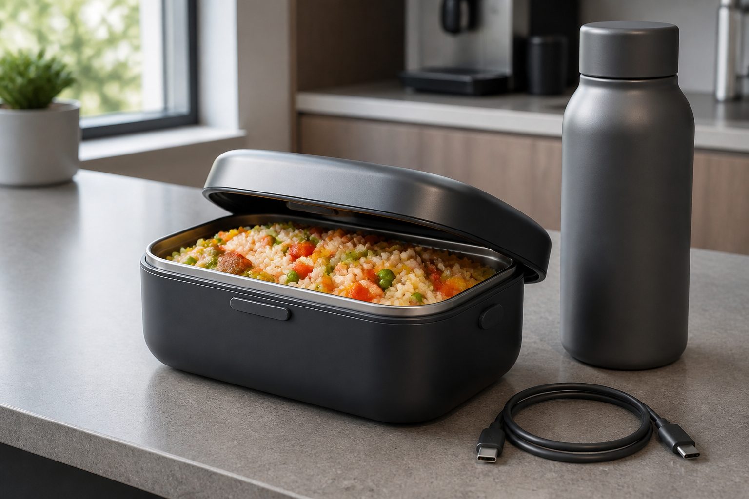 Elektrische Lunchbox für warmes Essen im Büro ohne Mikrowelle