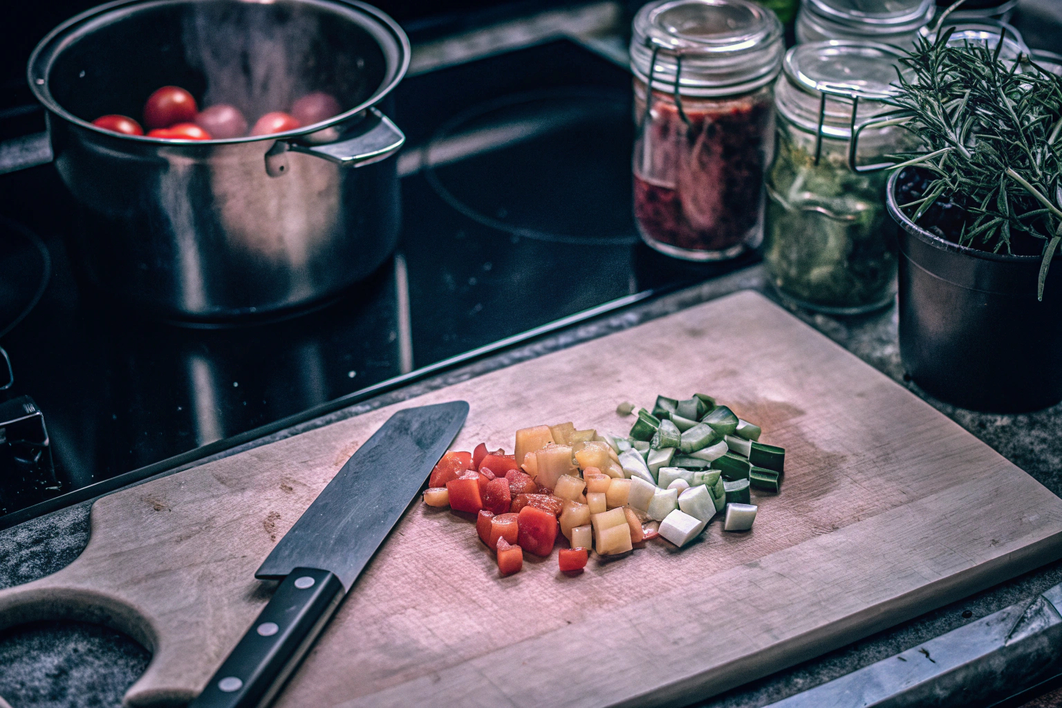 Zubereitung eines veganen Gerichts