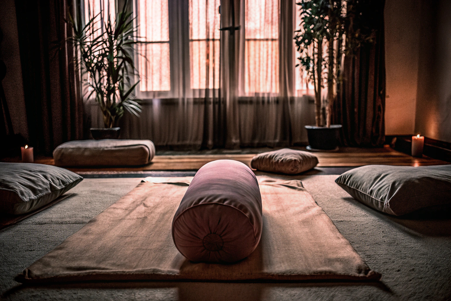 Entspannung mit Yoga-Bolster
