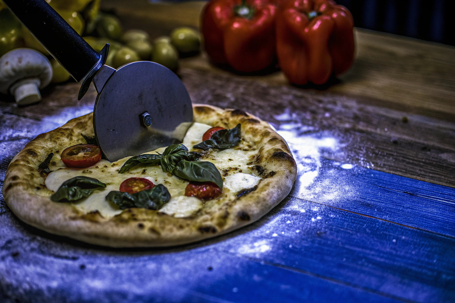 Pizzaschere im Einsatz