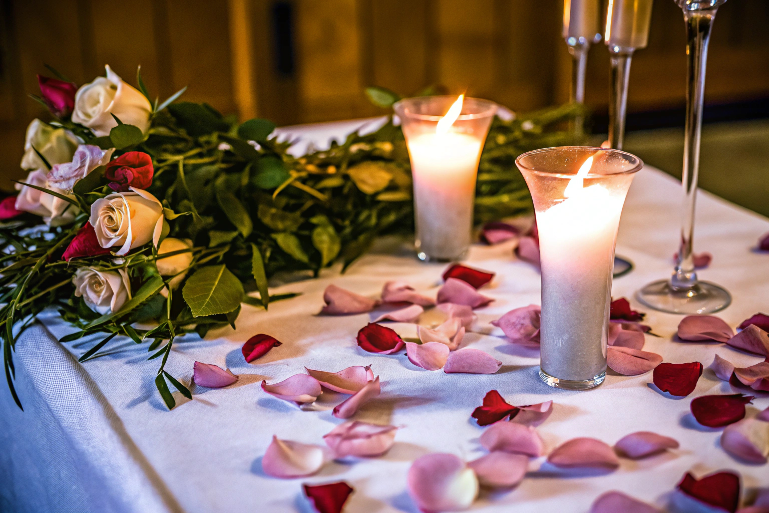 Romantische Tischdekoration