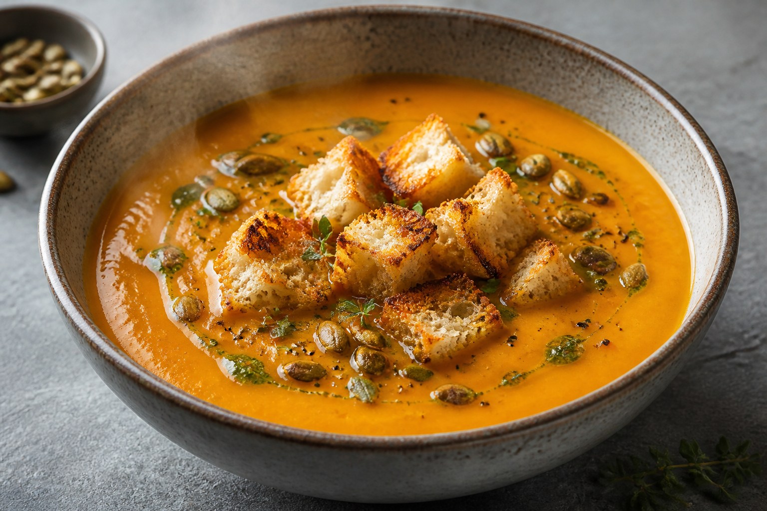 Cremige Suppe aus übrig gebliebenem Ofengemüse