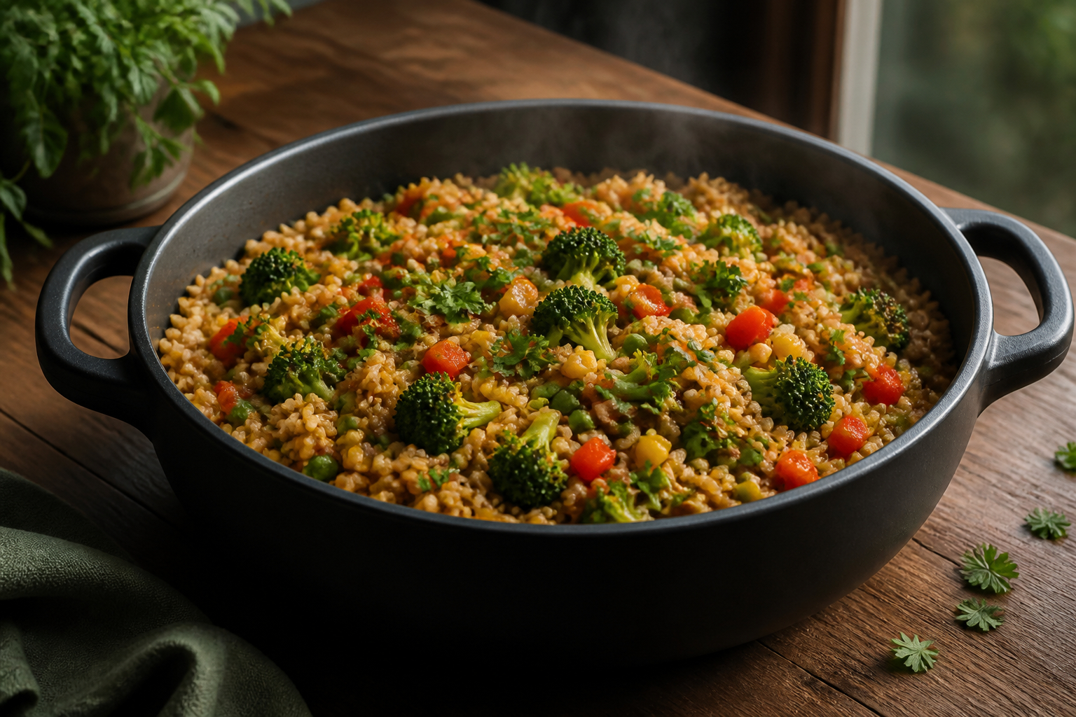 One-Pot-Reis mit Gemüse und Kräutern