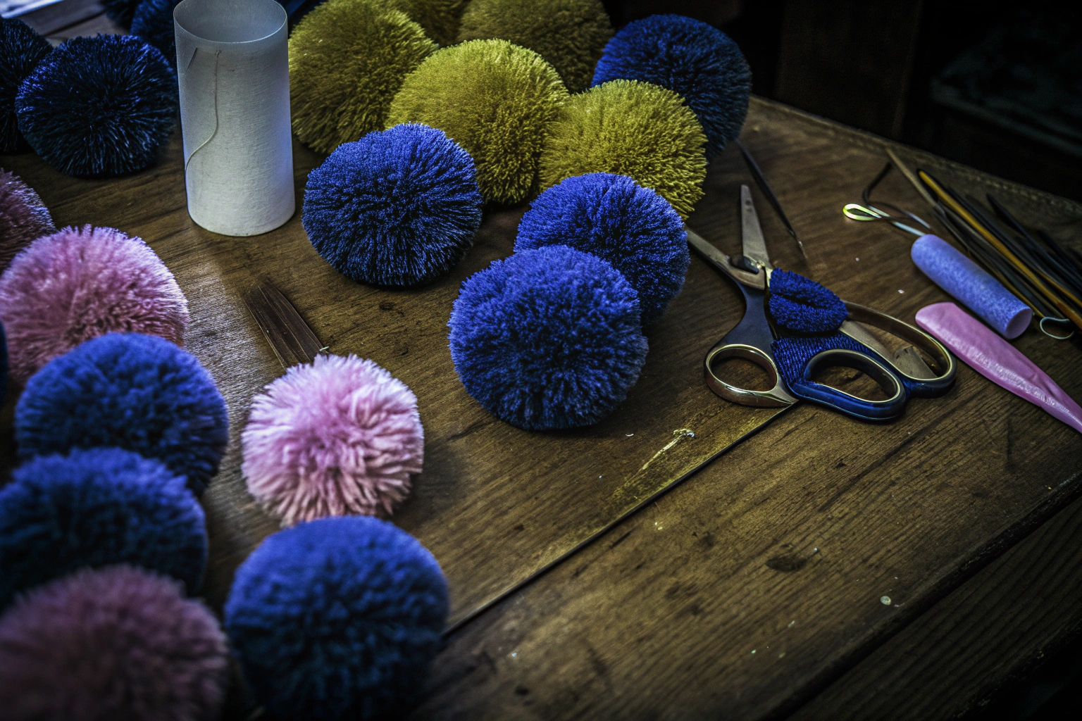 Bunte Pompons