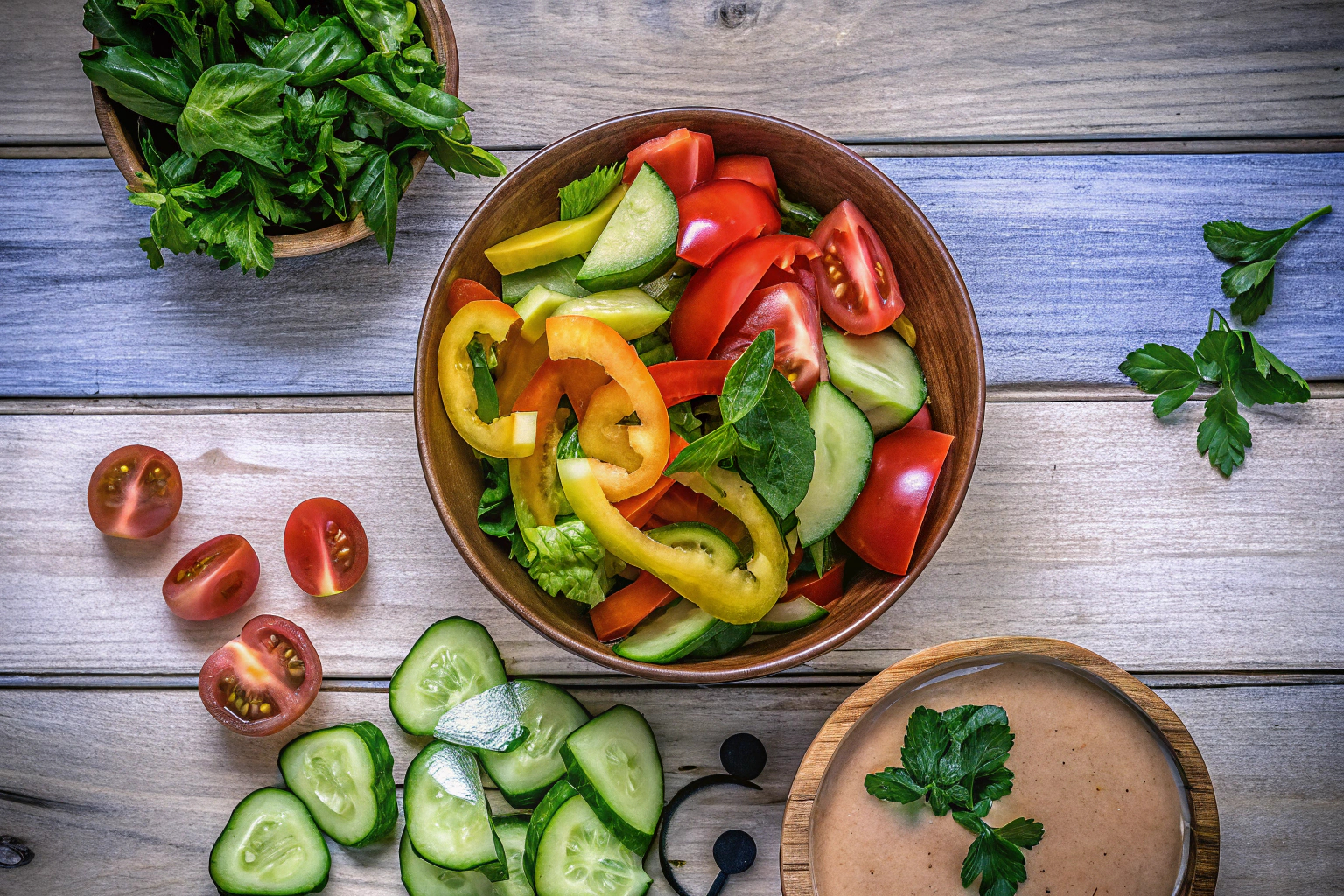 Frische Salatzutaten