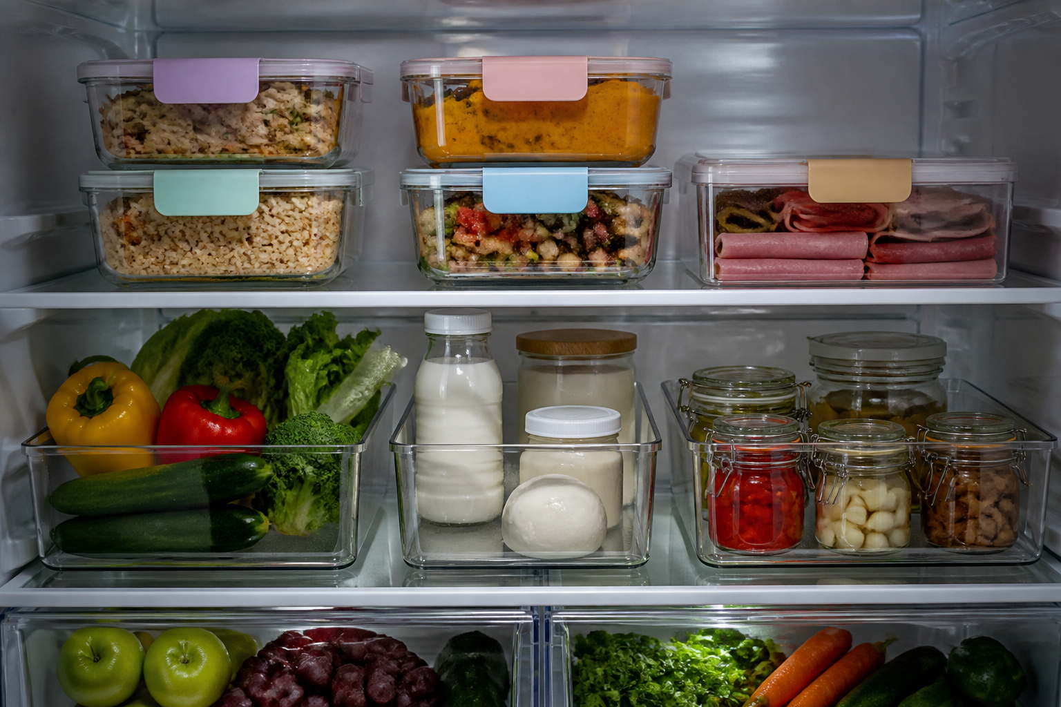 Reste und Wurstwaren im Kühlschrank ordentlich aufbewahren