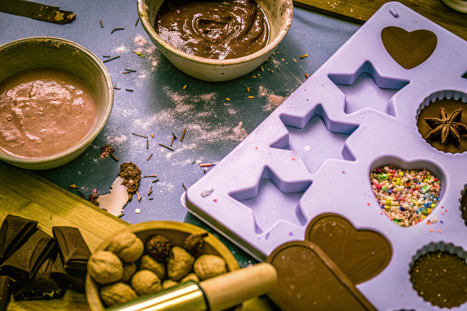 Kinder beim Schokoladenmachen