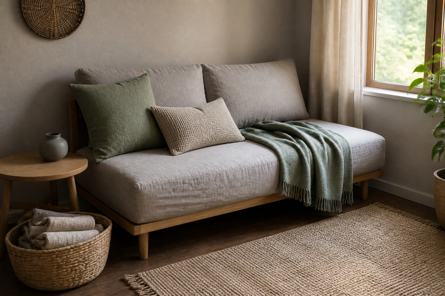 Multifunktionales Schlafsofa im kleinen Gästezimmer