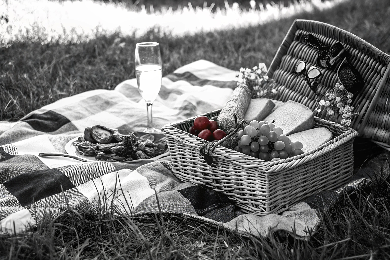 Picknickspeisen und Getränke