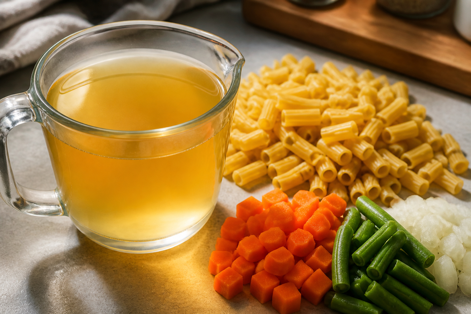 Flüssigkeit für One-Pot-Pasta richtig abmessen